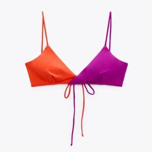 NWT Zara colorblock bikini top